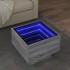 Mesa auxiliar con LED madera ingeniería gris Sonoma