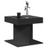 Mesa de centro con luz LED madera ingeniería negra 50x50x45