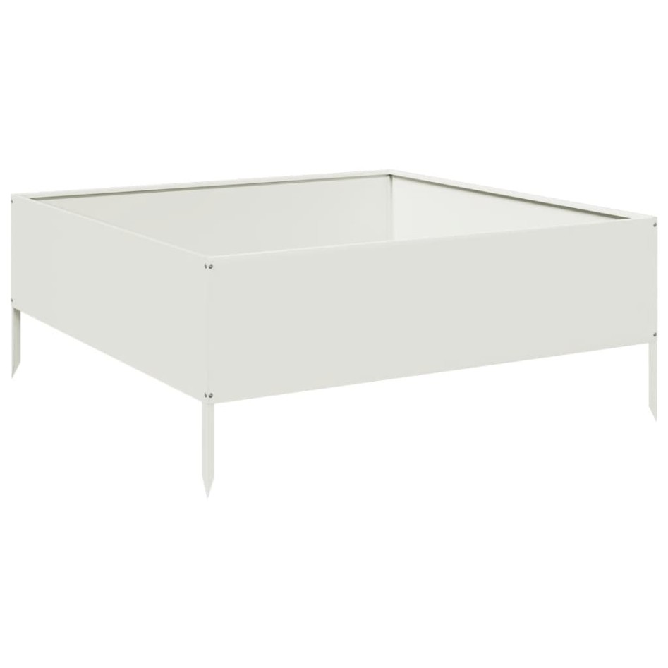 Arriate de acero blanco 100x100x25