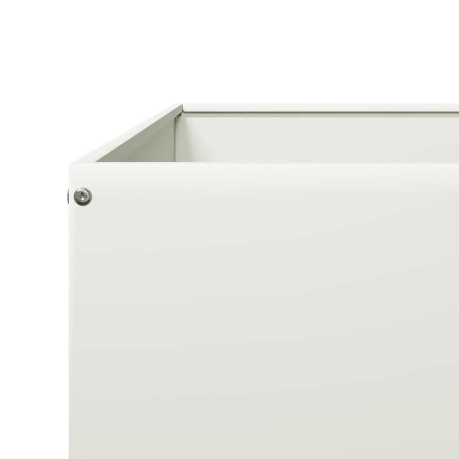 Arriate de acero blanco 100x100x25