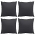 Cojines de sofá 4 unidades tela negro 60x60