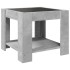 Mesa de centro y LED madera ingeniería gris hormigón