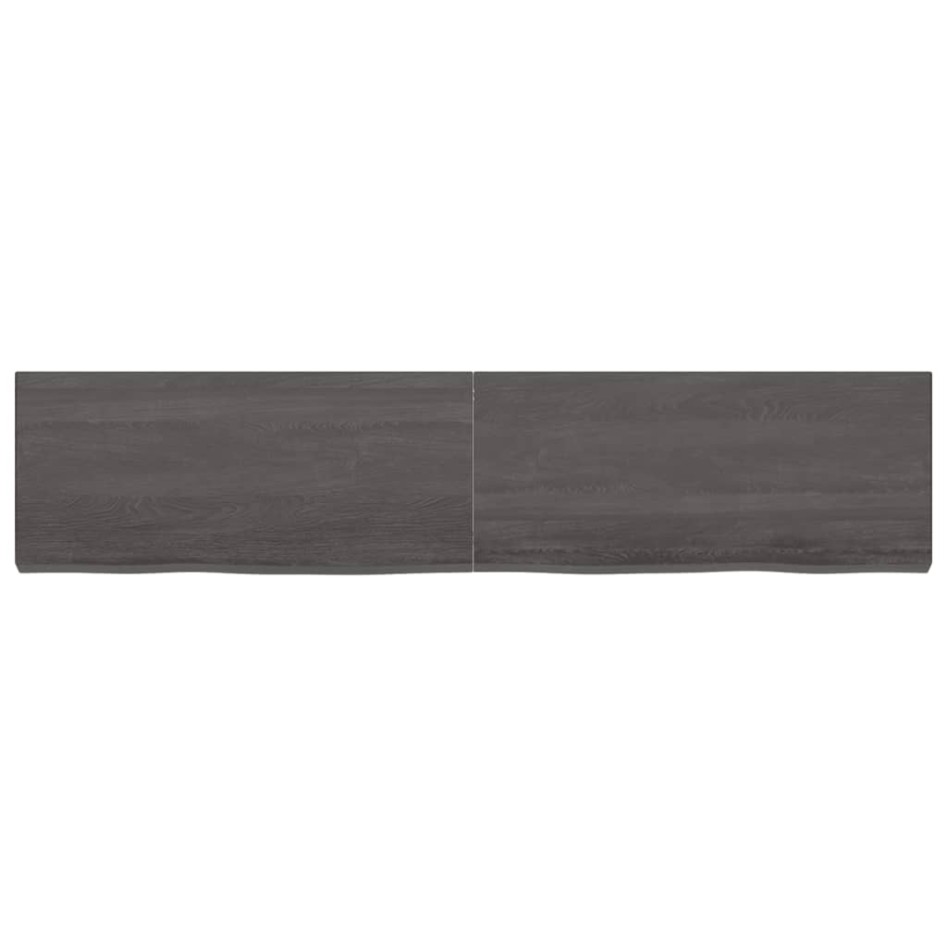 Encimera de baño madera tratada marrón oscuro 180x40x(2-6)