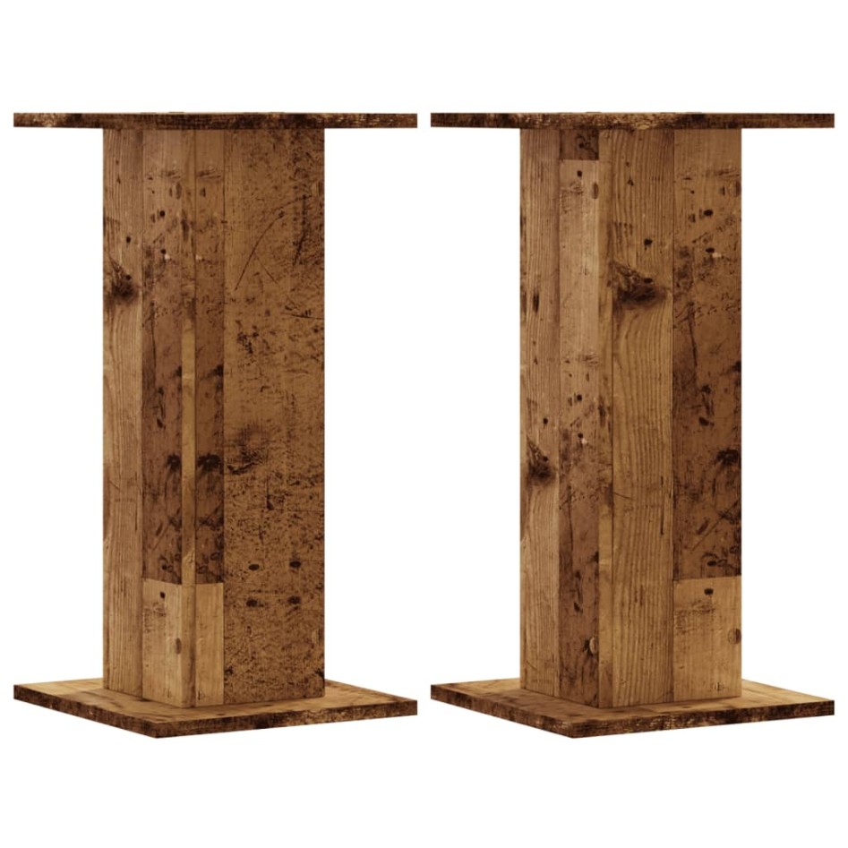 Soportes de plantas 2 uds madera roble envejecido 30x30x60