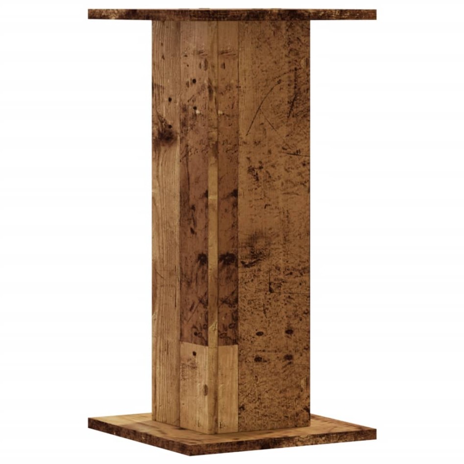 Soportes de plantas 2 uds madera roble envejecido 30x30x60
