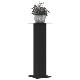 Soportes de plantas 2 uds madera ingeniería negro 30x30x95