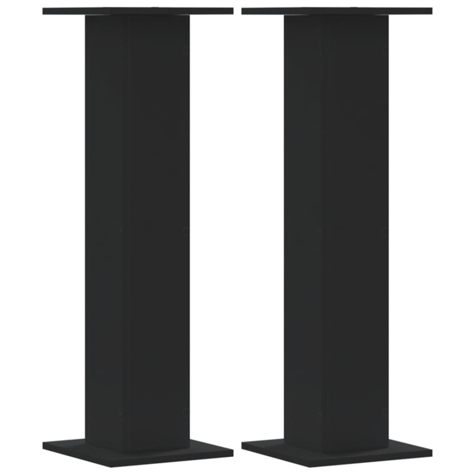 Soportes de plantas 2 uds madera ingeniería negro 30x30x95