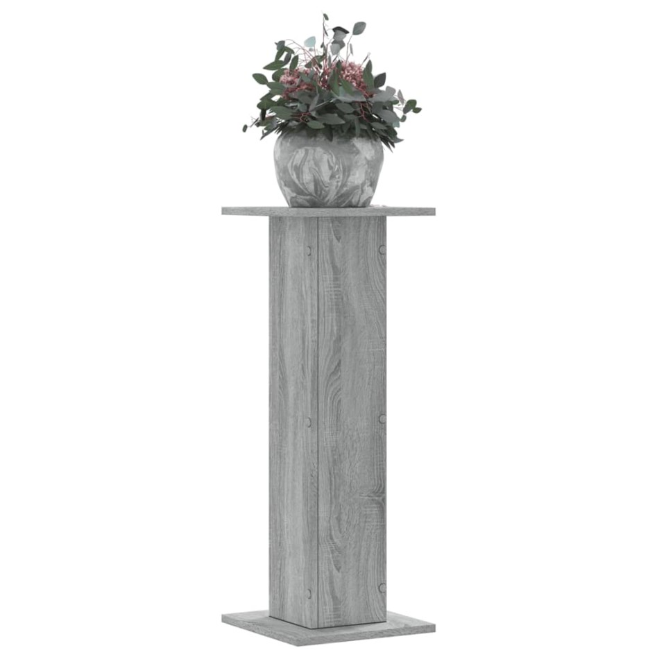 Soportes de plantas 2 uds madera gris Sonoma 30x30x80
