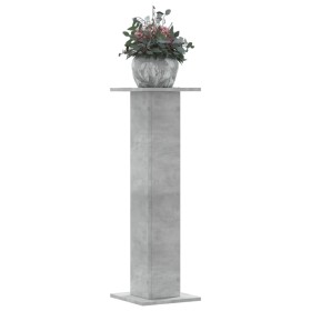 Soportes para plantas 2 uds madera gris hormigón 30x30x95