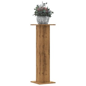 Soportes para plantas 2 uds madera roble artisian 30x30x95