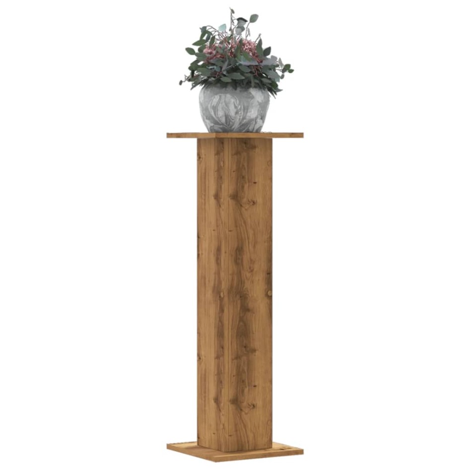 Soportes para plantas 2 uds madera roble artisian 30x30x95