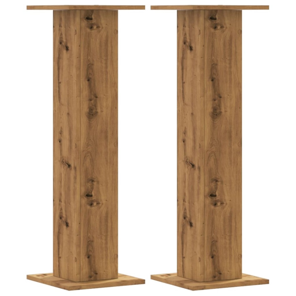 Soportes para plantas 2 uds madera roble artisian 30x30x95