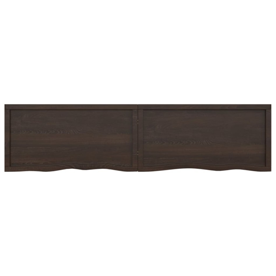 Encimera de baño madera tratada marrón oscuro 200x50x(2-4)