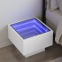 Mesita de noche con LED Infinity blanca 40x40x30