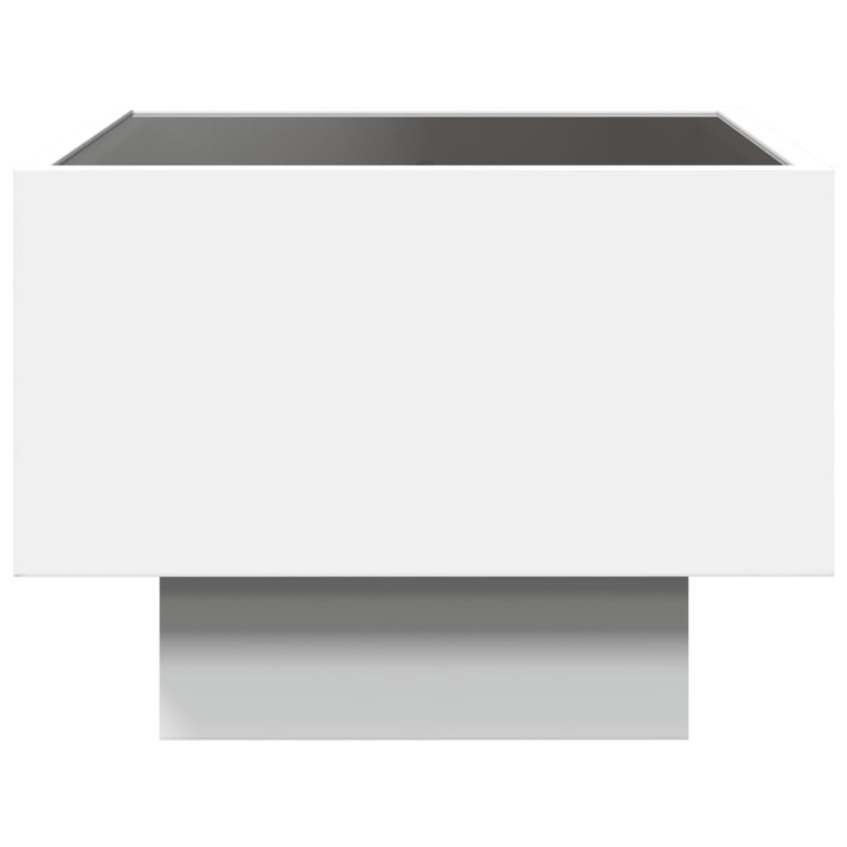 Mesita de noche con LED Infinity blanca 40x40x30