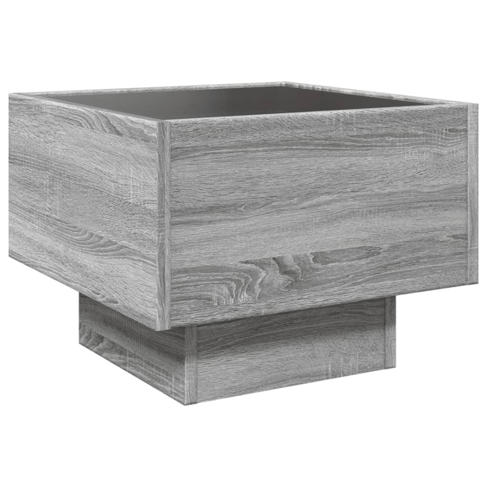Mesa de centro con Infinity LED gris Sonoma 40x40x30
