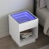 Mesita de noche con Infinity LED blanca 40x40x50