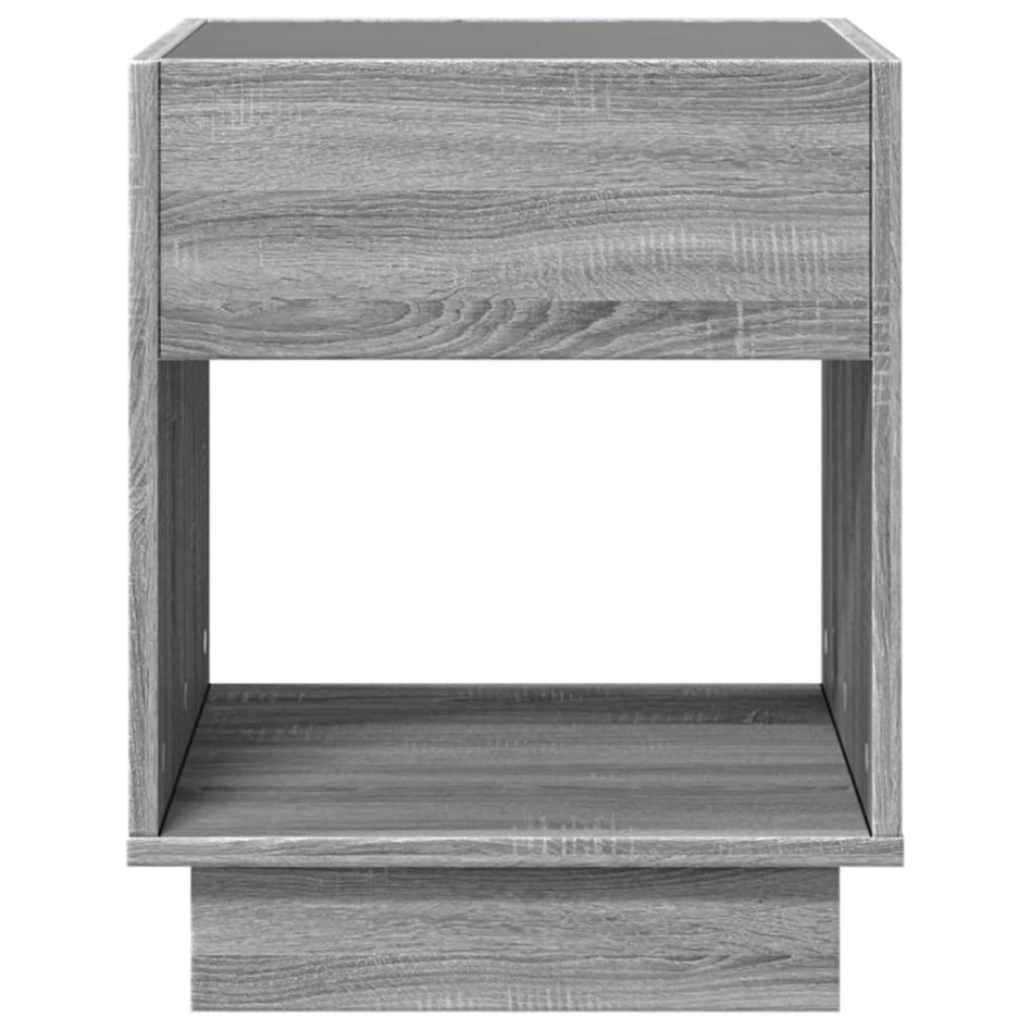 Mesa de centro con Infinity LED gris Sonoma 40x40x50