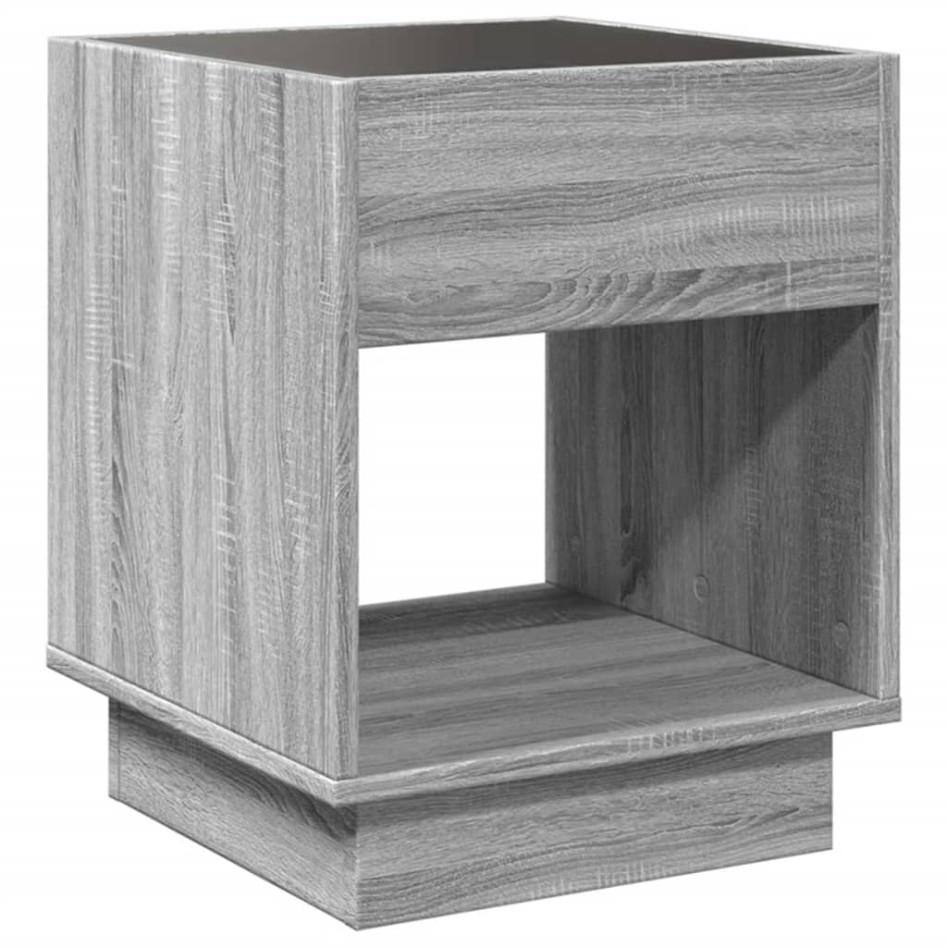 Mesa de centro con Infinity LED gris Sonoma 40x40x50