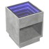 Mesita de noche con Infinity LED gris hormigón 40x40x50