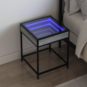 Mesa de centro con Infinity LED gris Sonoma 40x40x51