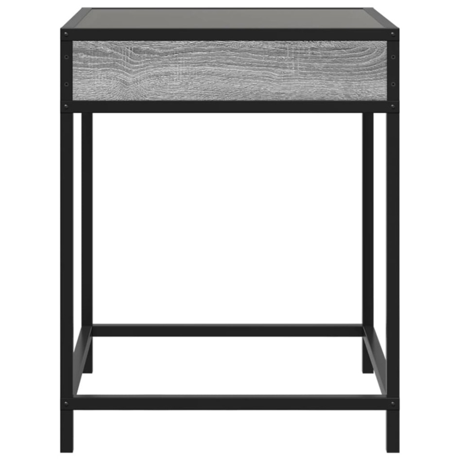 Mesa de centro con Infinity LED gris Sonoma 40x40x51