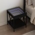 Mesita de noche con Infinity LED negra 40x40x49