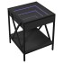 Mesita de noche con Infinity LED negra 40x40x49