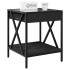 Mesita de noche con Infinity LED negra 40x40x49