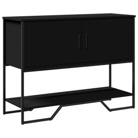 Mesa consola madera de ingeniería negra 100x35x74,5