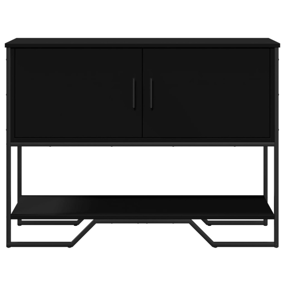 Mesa consola madera de ingeniería negra 100x35x74,5