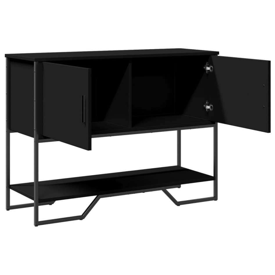 Mesa consola madera de ingeniería negra 100x35x74,5