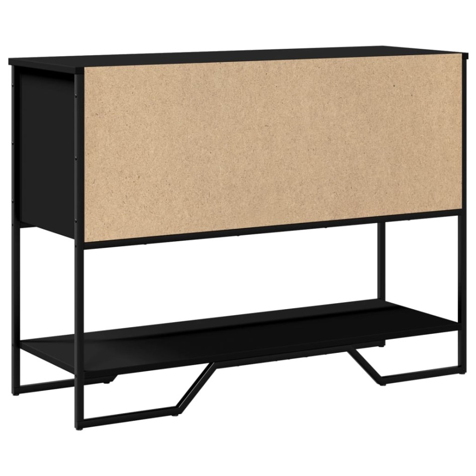 Mesa consola madera de ingeniería negra 100x35x74,5