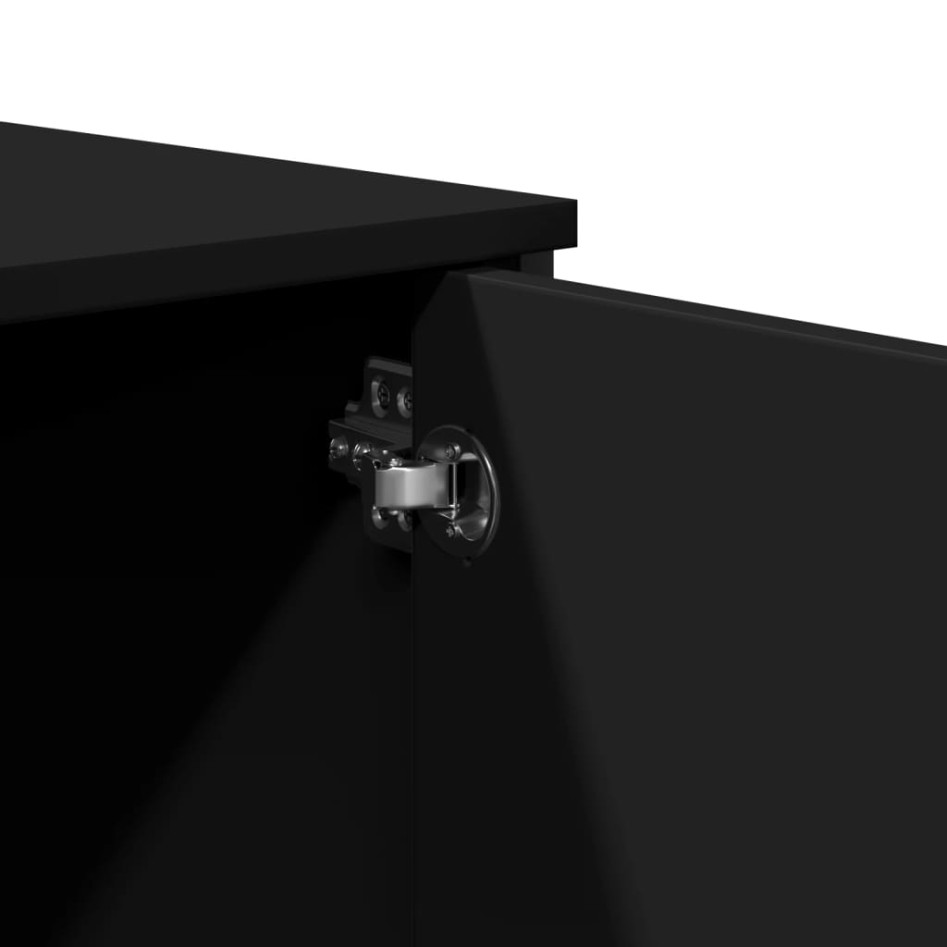 Mesa consola madera de ingeniería negra 100x35x74,5