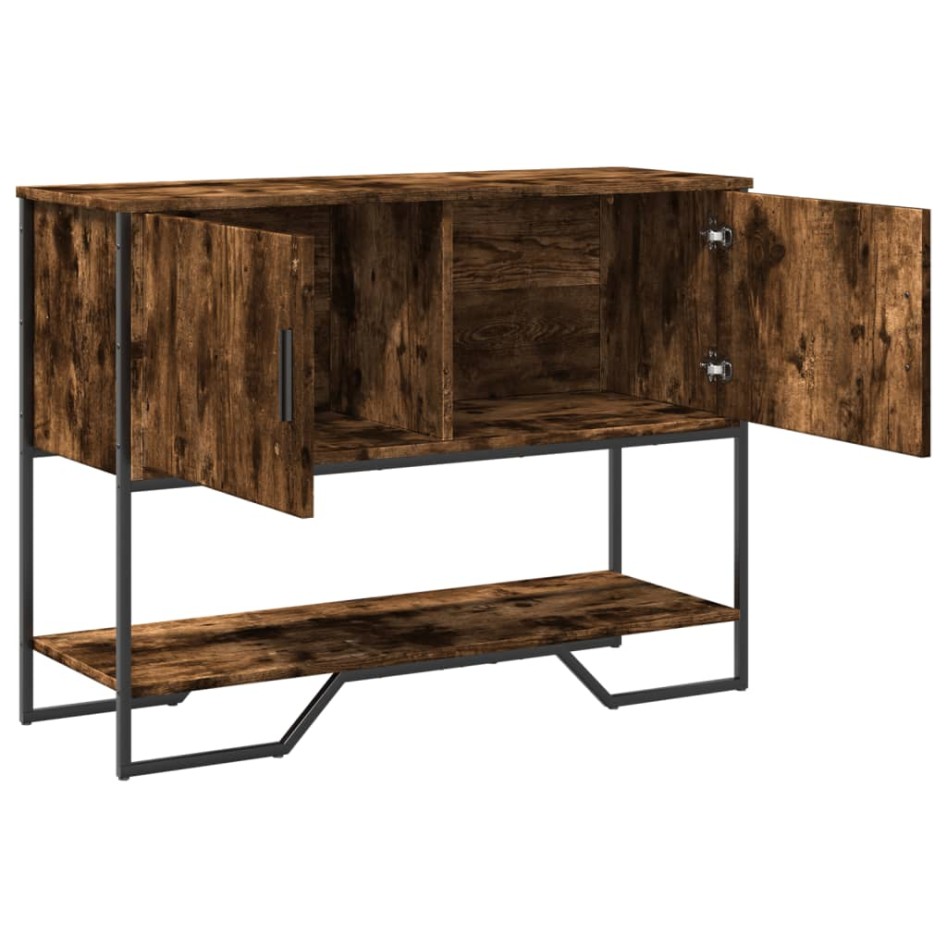 Mesa consola madera de ingeniería roble ahumado 100x35x74,5