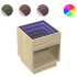 Mesa de centro con Infinity LED roble Sonoma 40x40x50