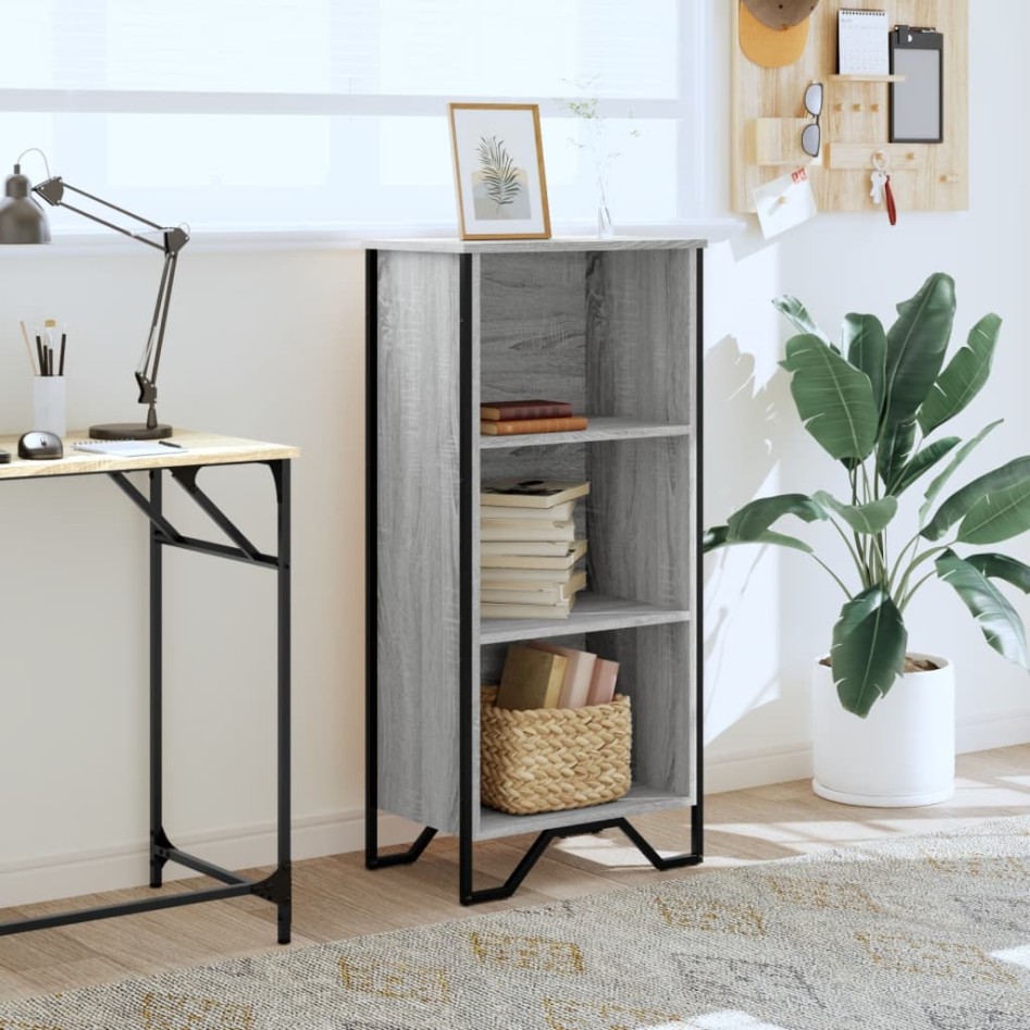 Estantería de madera de ingeniería gris Sonoma 50x31x106