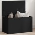Caja de almacenaje madera de ingeniería negro 60x35x35