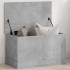 Caja de almacenaje madera ingeniería gris hormigón 60x35x35