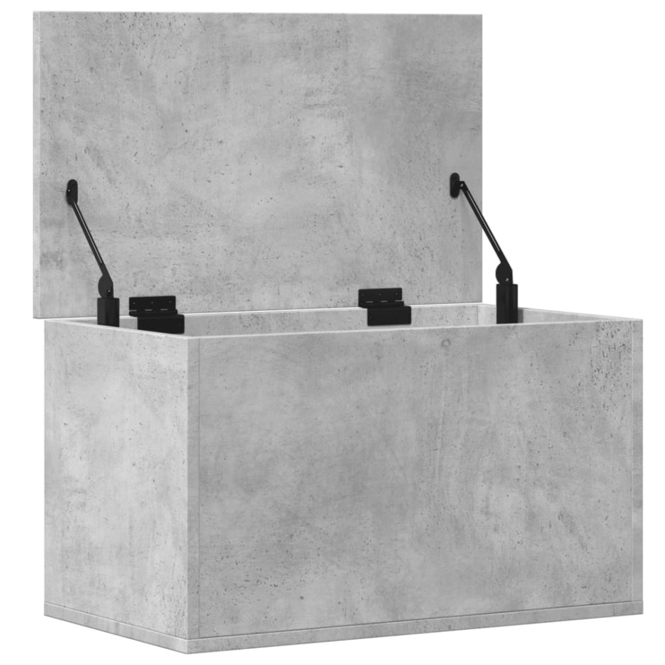 Caja de almacenaje madera ingeniería gris hormigón 60x35x35