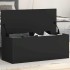 Caja de almacenaje madera de ingeniería negro 90x35x35