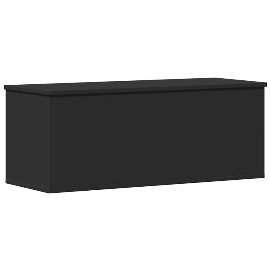 Caja de almacenaje madera de ingeniería negro 90x35x35