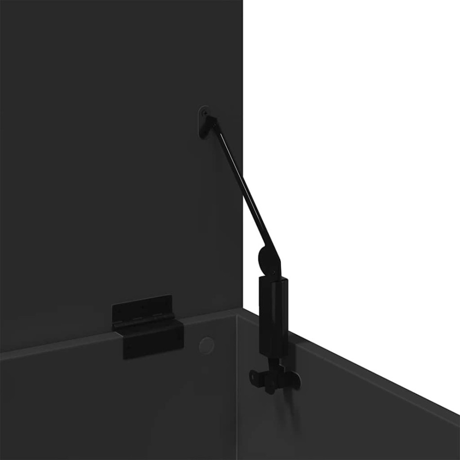 Caja de almacenaje madera de ingeniería negro 90x35x35