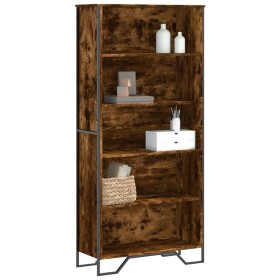 Estantería madera ingeniería color roble ahumado 80x31x169