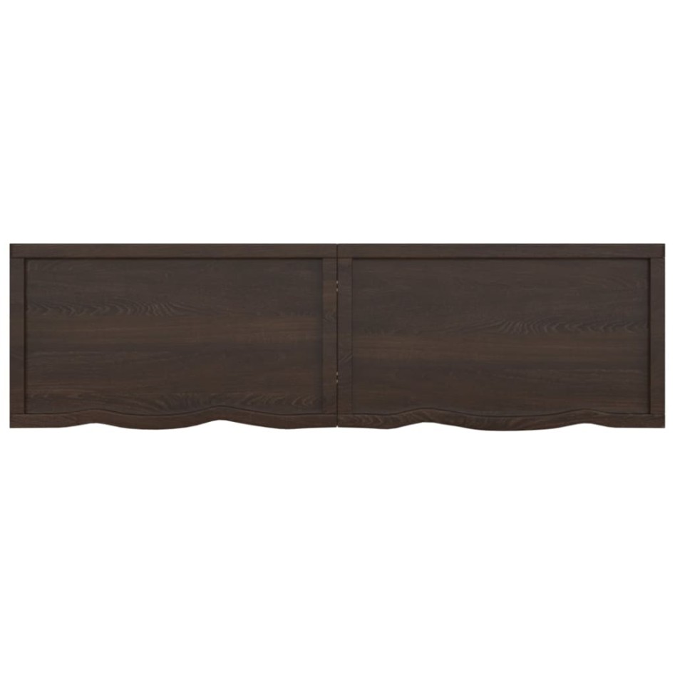Encimera de baño madera tratada marrón oscuro 180x50x(2-6)