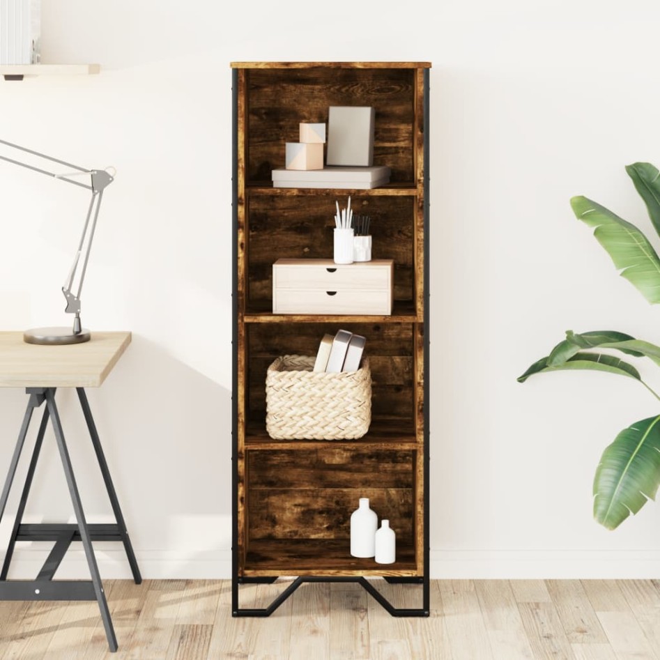 Estantería madera de ingeniería roble ahumado 50x31x137,5