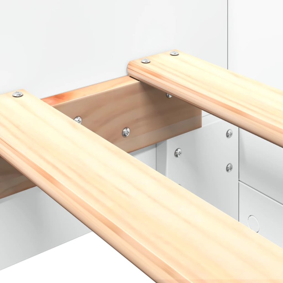Estructura de cama madera de ingeniería blanca 75x190