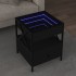 Mesita de noche con Infinity LED negra 40x40x51