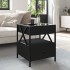 Mesita de noche con Infinity LED negra 40x40x51
