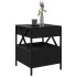 Mesita de noche con Infinity LED negra 40x40x51